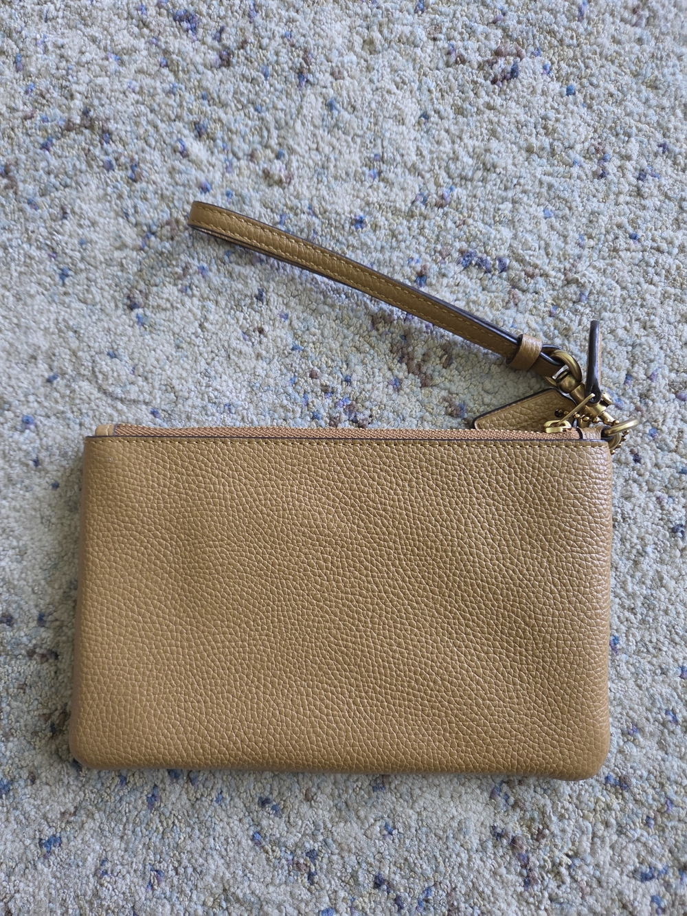 Coach Essentials Leather Wristlet In Honey Brown - Picture 2 of 7